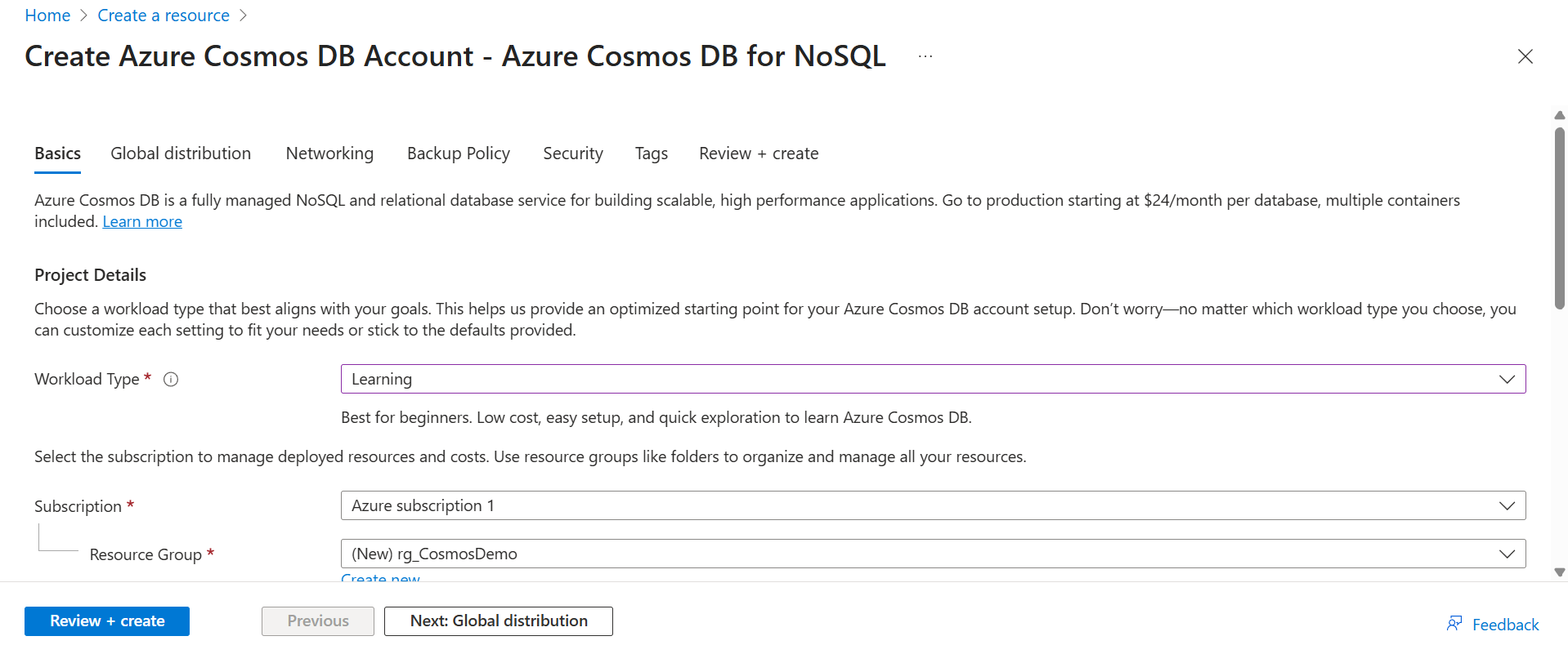 cosmos db